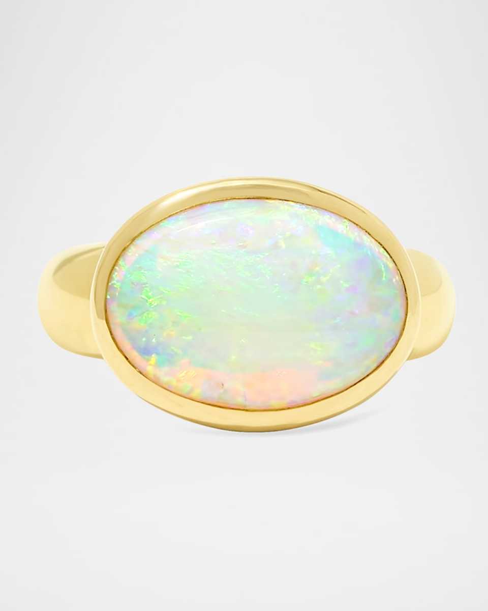 18K Yellow Gold Large Cabochon Gumdrop Statement Ring
